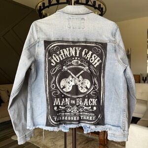 Johnny Cash Denim Jacket with Graphic Back